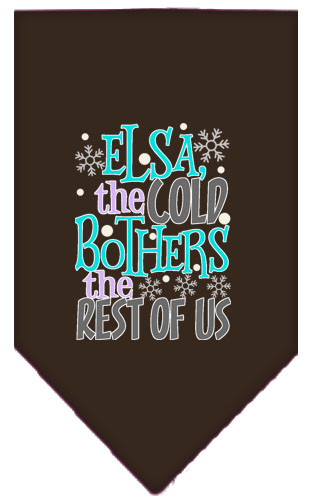 Elsa, the Cold Screen Print Bandana Cocoa Large